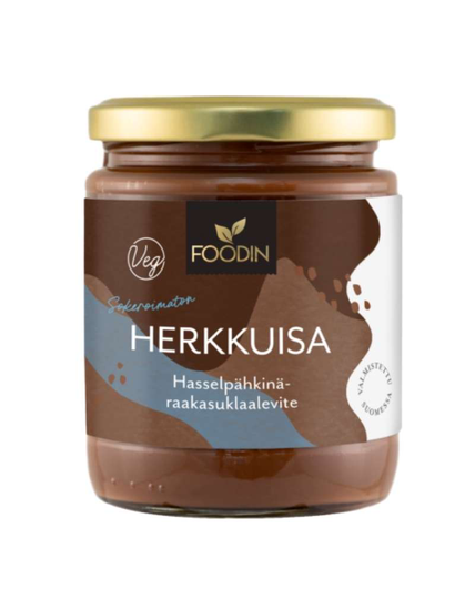FOODIN Herkkuisa Hasselpähkinä raakasuklaalevite, 230 g