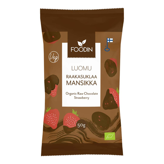Foodin Raw Chocolate Coated Strawberry Organic 50 G
