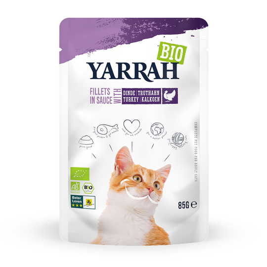 12 + 2 kaupan päälle! 14 x 85 g Yarrah Bio Fillets in Sauce - kalkkuna
