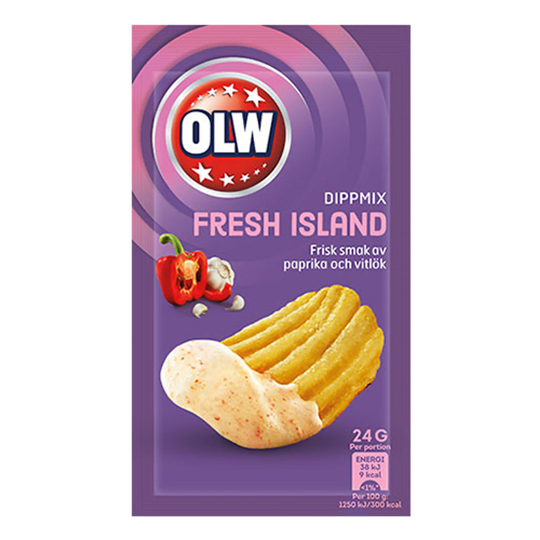 OLW Fresh Island Garlic Chips - 24 grammaa