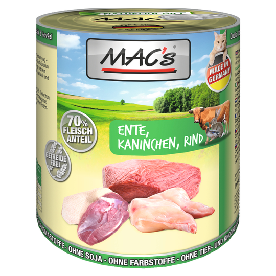 MAC´s Cat -kissanruoka 6 x 800 g - ankka, kani, nauta