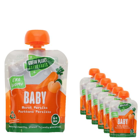 Green Planet Astronauts Luomu Porkkana-Persikkasose 4kk 6-pack