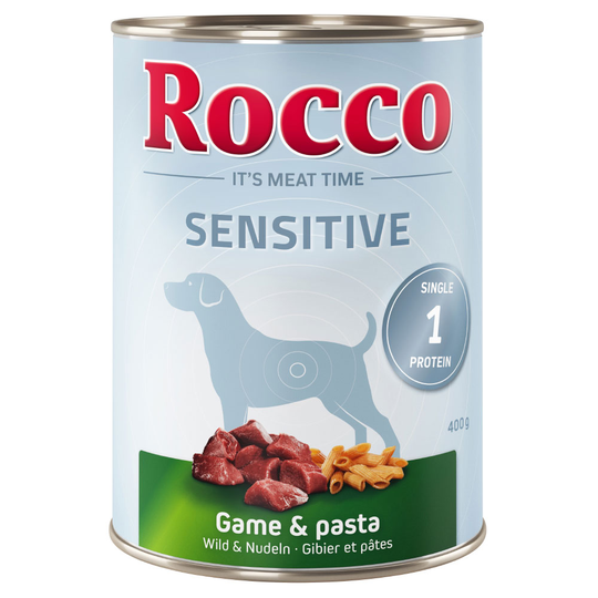 Rocco Sensitive 6 x 400 g erikoishintaan! - riista & pasta
