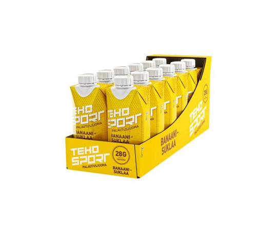 12 kpl TEHO Sport palautusjuoma 330 ml, banaani-suklaa