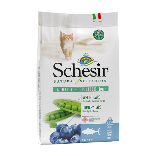 Schesir Natural Selection Adult Sterilized - tonnikala - säästöpakkaus: 2 x 4,5 kg