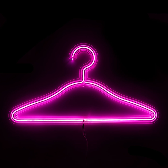 Neonlamppu Vaateripustin - Vaaleanpunainen