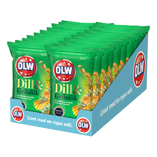 OLW Dill & Gräslök Chips Perunalastut - 20-pakkaus