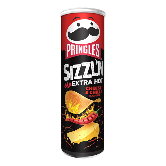 Pringles Sizzl'n Extra Hot Cheese & Chilli - 180 grammaa