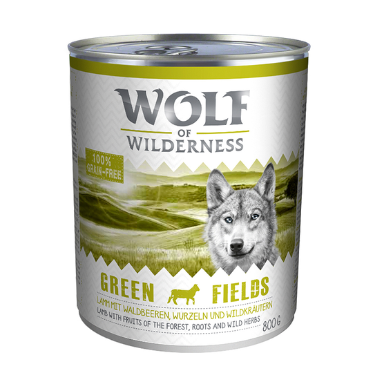 Wolf of Wilderness 6 x 800 g - Green Fields - lammas