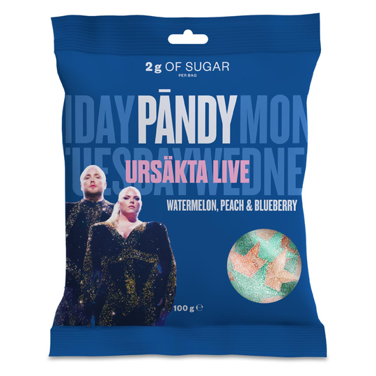 Pändy Candy Ursäkta Live 100 G Watermelon Peach & Blueberry
